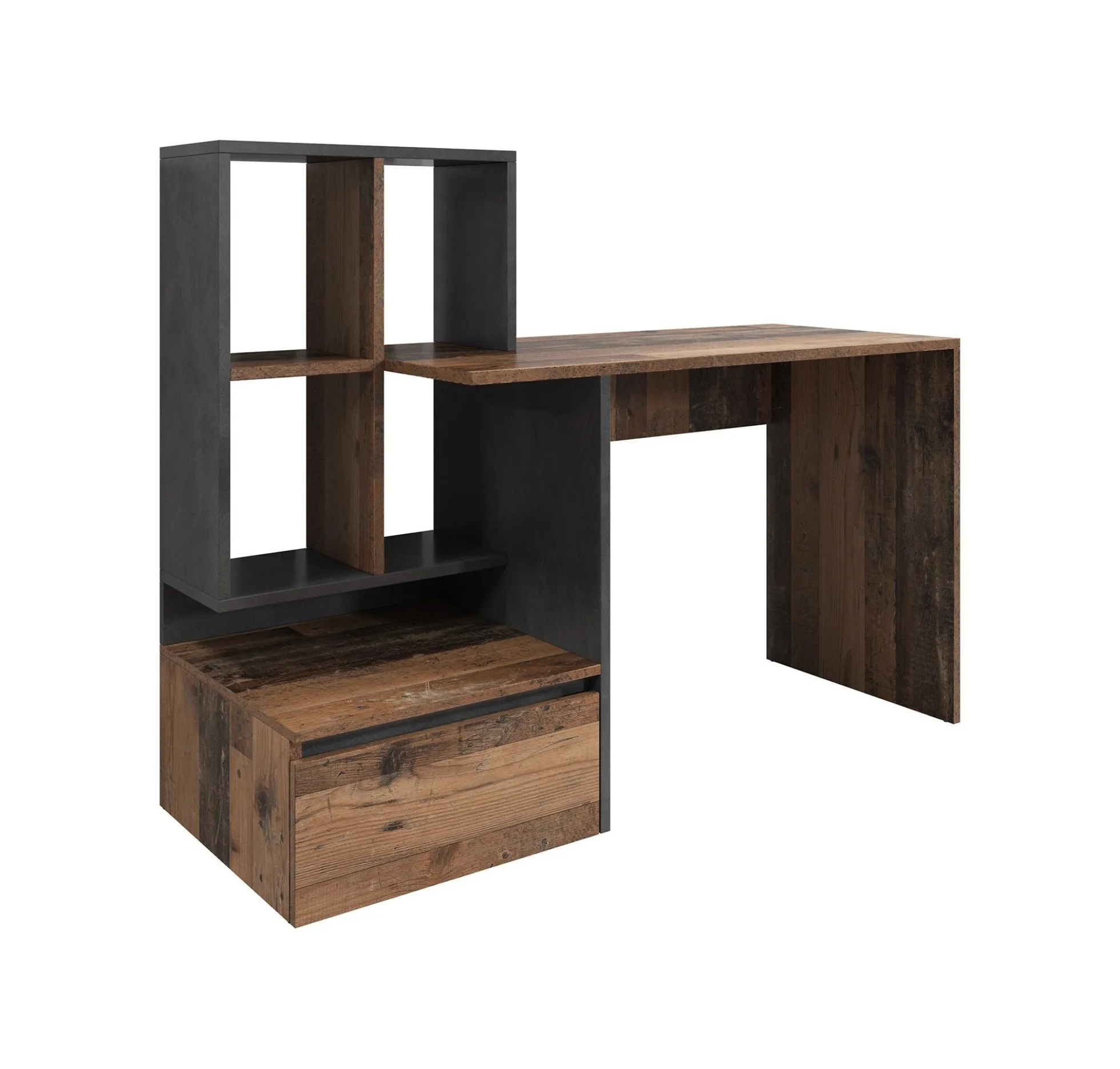 Pierre 2 - Bureau - Donker eiken/antraciet - 145x52 cm