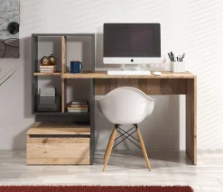 Pierre 2 - Bureau - Licht eiken/antraciet - 145x52 cm