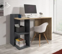 Pierre - Bureau - Eiken/antraciet - 120x52 cm