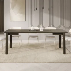 Portino - Eetkamertafel - Donker eiken - 104-224x60x77 cm