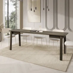 Portino - Eetkamertafel - Donker eiken - 104-224x60x77 cm