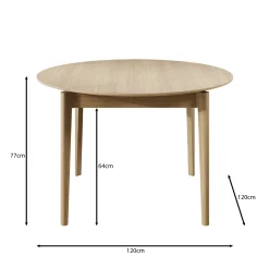 Portino - Eetkamertafel - Donker eiken - 120-240x120x77 cm