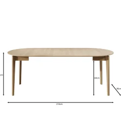 Portino - Eetkamertafel - Donker eiken - 90-210x90x77 cm