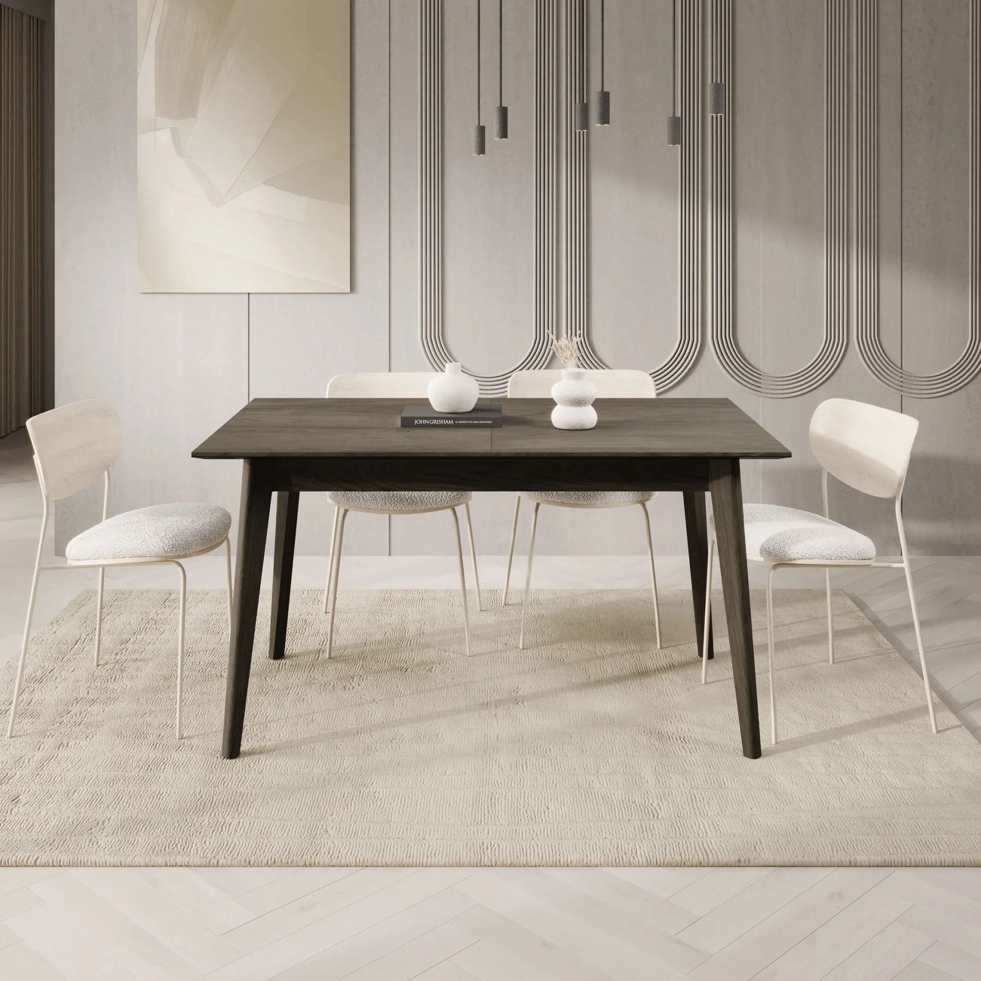 Portino - Eetkamertafel - Donker eiken - 145-220x85x77 cm