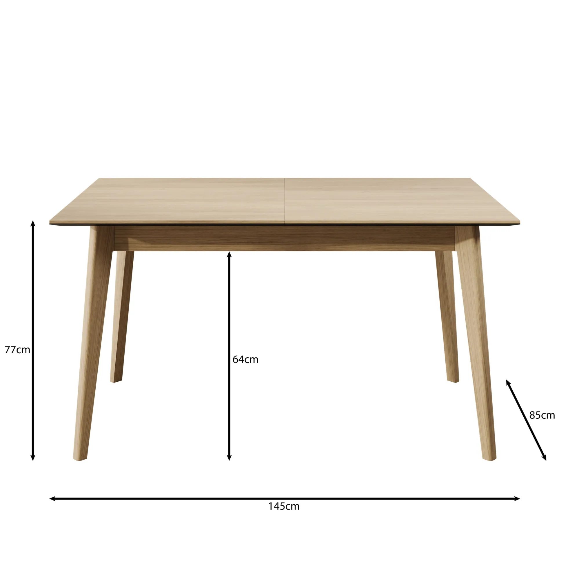 Portino - Eetkamertafel - Donker eiken - 145-220x85x77 cm