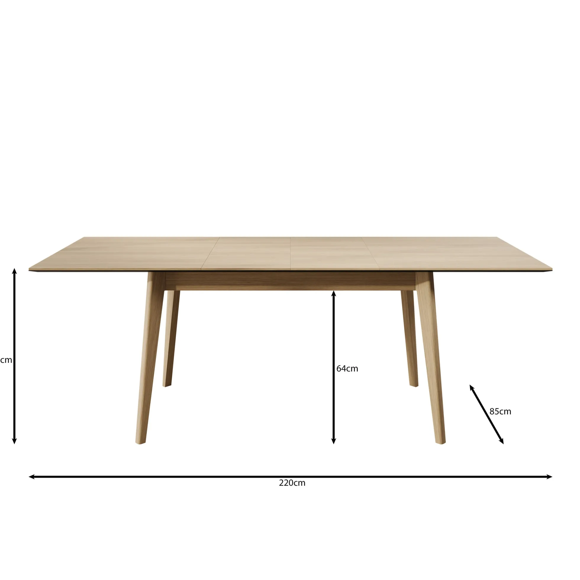 Portino - Eetkamertafel - Donker eiken - 145-220x85x77 cm