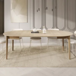 Portino - Eetkamertafel - Licht eiken - 120-240x120x77 cm