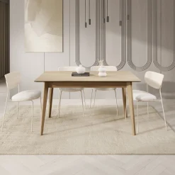 Portino - Eetkamertafel - Licht eiken - 145-220x85x77cm