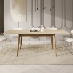 Portino - Eetkamertafel - Licht eiken - 145-220x85x77cm