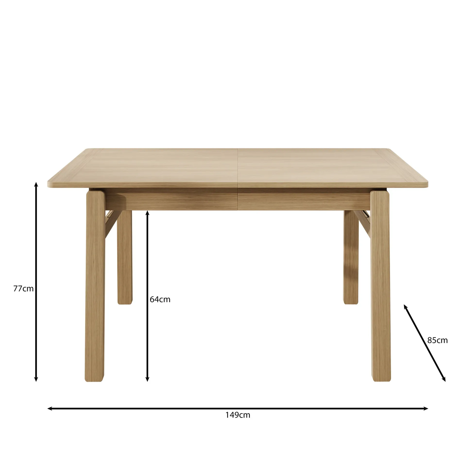 Portino - Eetkamertafel - Licht eiken - 149-269x85x77cm