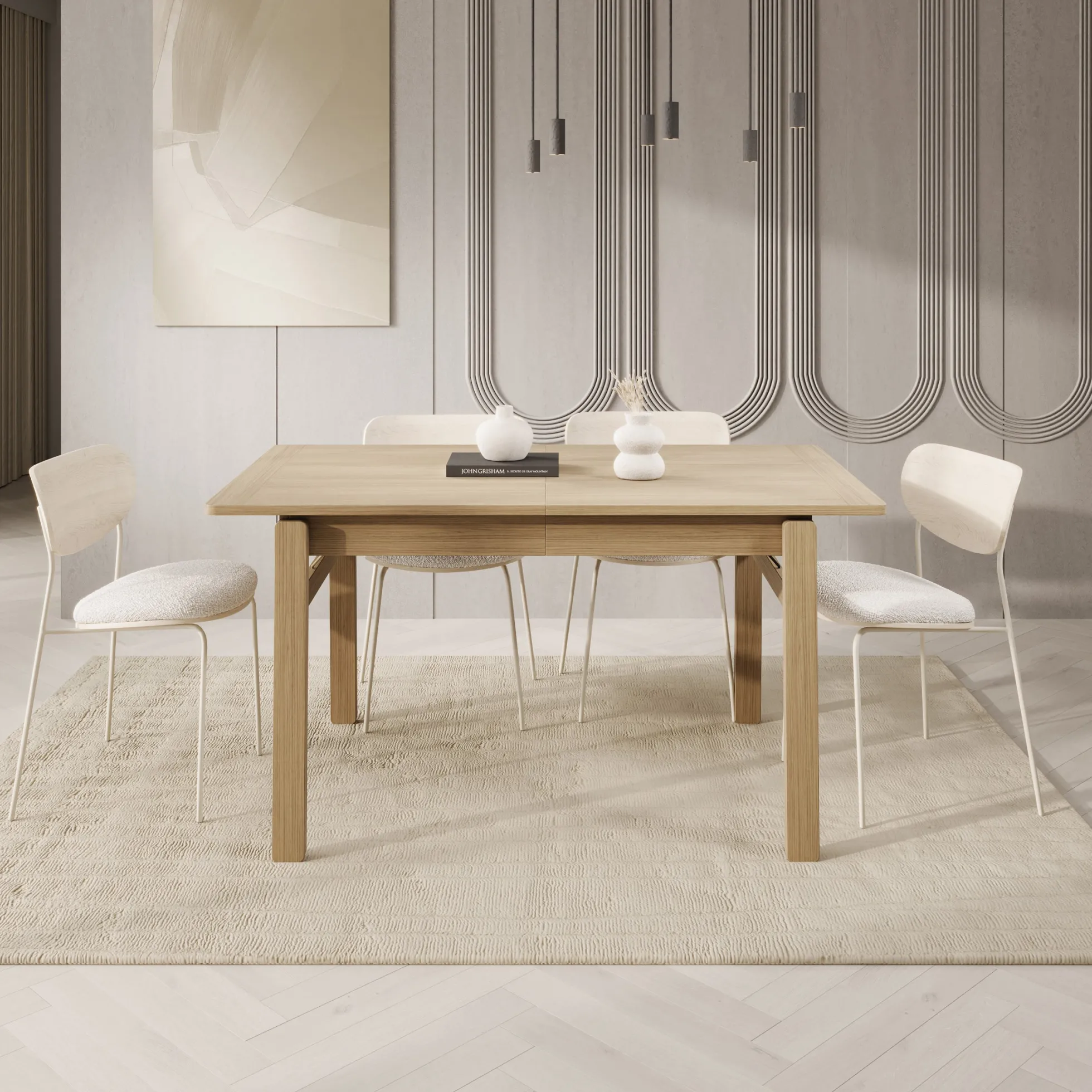 Portino - Eetkamertafel - Licht eiken - 149-269x85x77cm