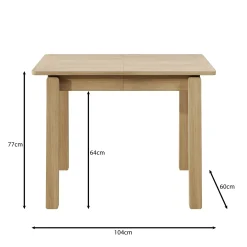Portino - Eetkamertafel - Licht eiken - 104-224x60x77 cm