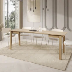 Portino - Eetkamertafel - Licht eiken - 104-224x60x77 cm