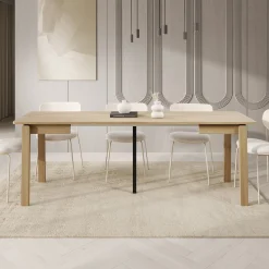 Portino - Eetkamertafel - Licht eiken - 104-224x60x77 cm