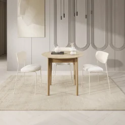 Portino - Eetkamertafel - Licht eiken - 90-210x90x77cm