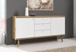 Primavera - Dressoir - Wit/licht eiken - 160x40x83 cm