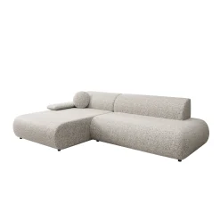 Pucet - Hoekbank 3-zits met slaapfunctie - Stof grijs - Links - 286x17
