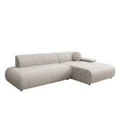Pucet - Hoekbank 3-zits met slaapfunctie - Stof grijs - Rechts - 286x1