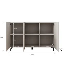 Pulse 3 - Dressoir - Beige - 120x39x76 cm