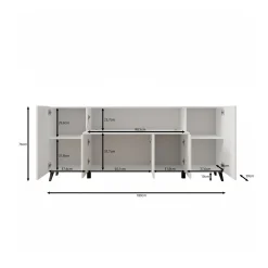 Pulse 4 - Dressoir - Zwart mat - 180x39x76 cm
