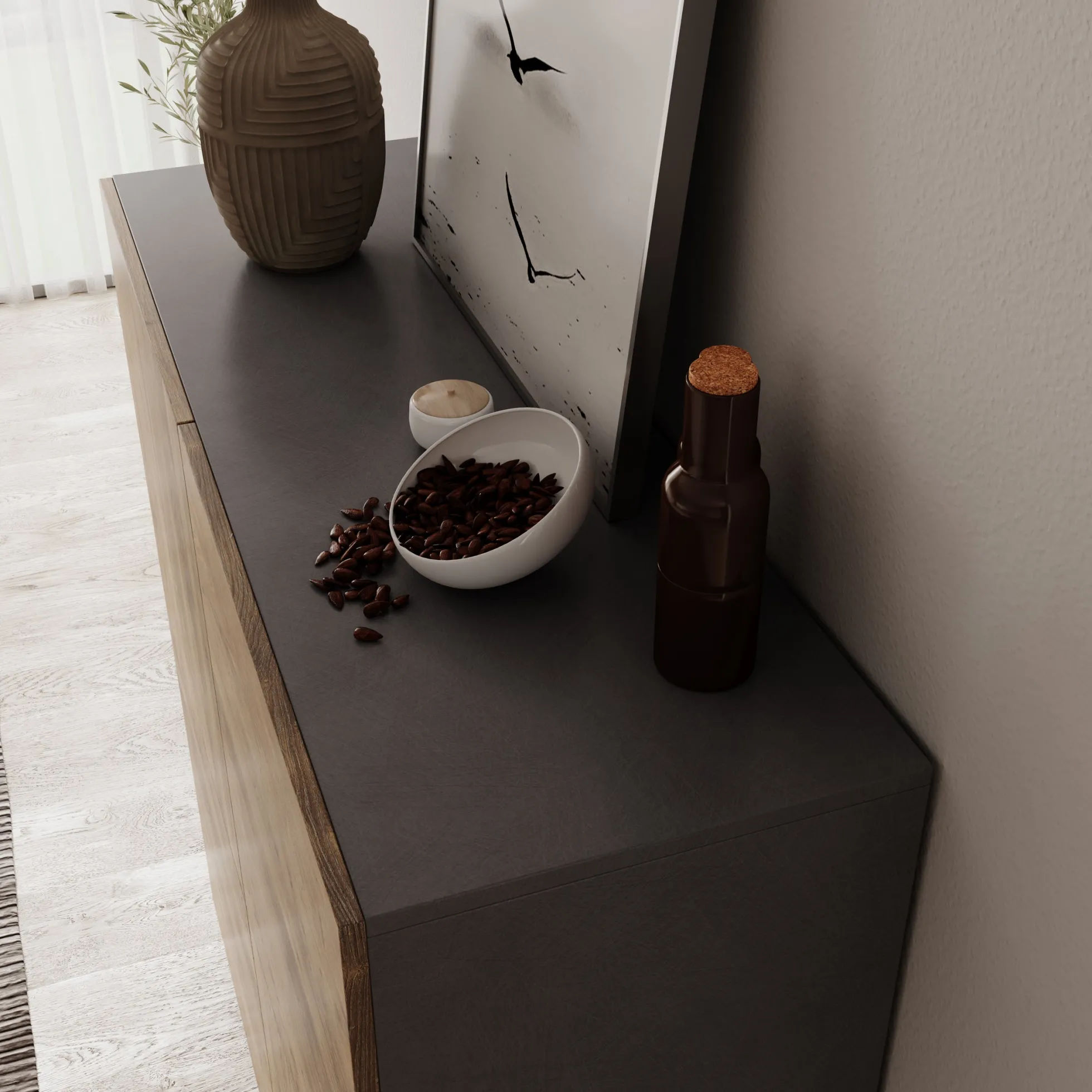 Pulse - Dressoir - Eikenpatroon/Grijs - 120x40x130 cm