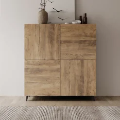 Pulse - Dressoir - Eikenpatroon/Grijs - 120x40x130 cm