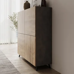 Pulse - Dressoir - Eikenpatroon/Grijs - 120x40x130 cm
