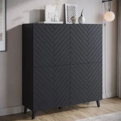 Pulse - Dressoir - Zwart - 120x39x128 cm