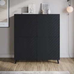 Pulse - Dressoir - Zwart - 120x39x128 cm