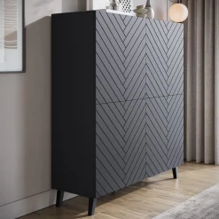 Pulse - Dressoir - Zwart - 120x39x128 cm