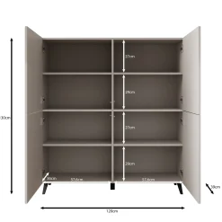 Pulse - Dressoir - Zwart mat - 120x40x130 cm