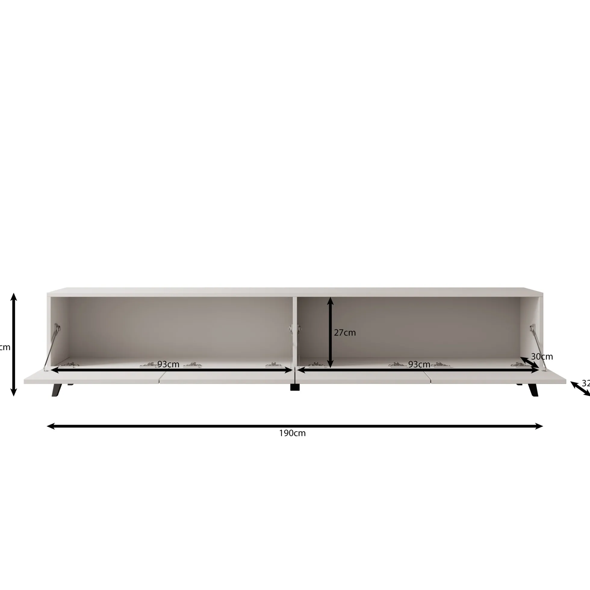 Pulse - TV-Meubel - Beige - 190x33x40 cm