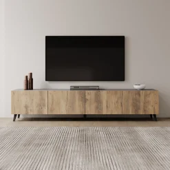 Pulse - TV-Meubel - Eikenpatroon/Grijs - 190x33x40 cm