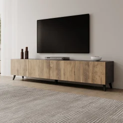 Pulse - TV-Meubel - Eikenpatroon/Grijs - 190x33x40 cm