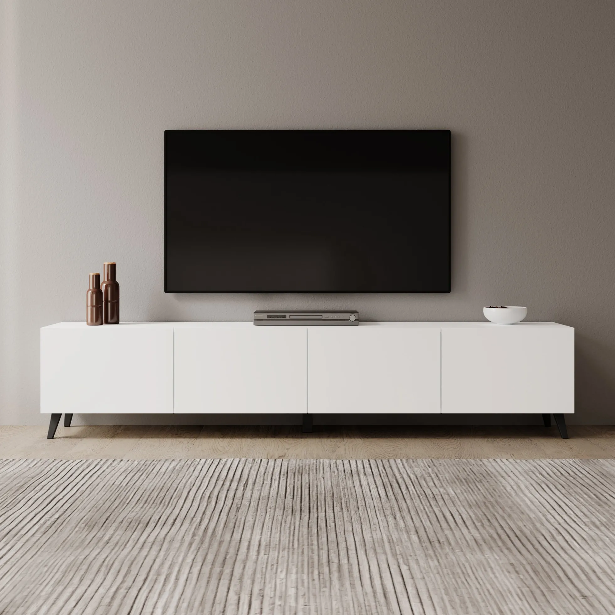 Pulse - TV-Meubel - Wit - 190x33x40 cm