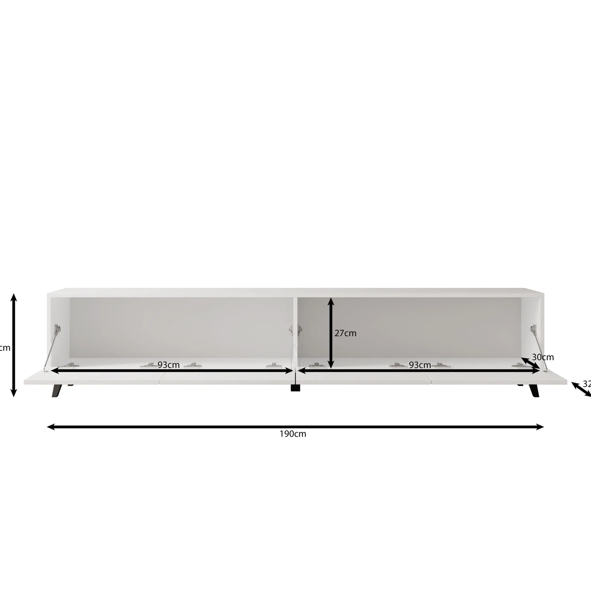 Pulse - TV-Meubel - Wit - 190x33x40 cm
