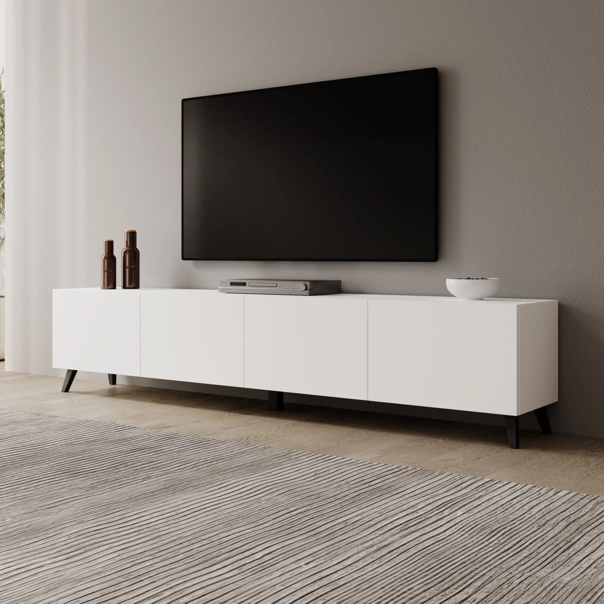 Pulse - TV-Meubel - Wit - 190x33x40 cm