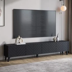 Pulse - TV-Meubel - Zwart - 190x33x40 cm