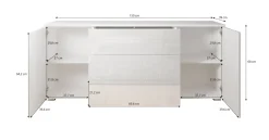 Pure - Dressoir - Wit/eiken - 150x39x68 cm
