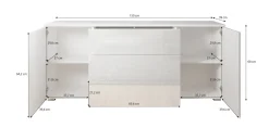 Pure - Dressoir - Zwart - 150x39x68 cm
