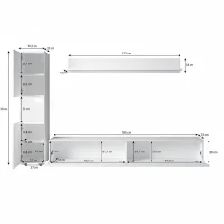 Pure - Wandmeubel - Eiken - 180x33x32 cm