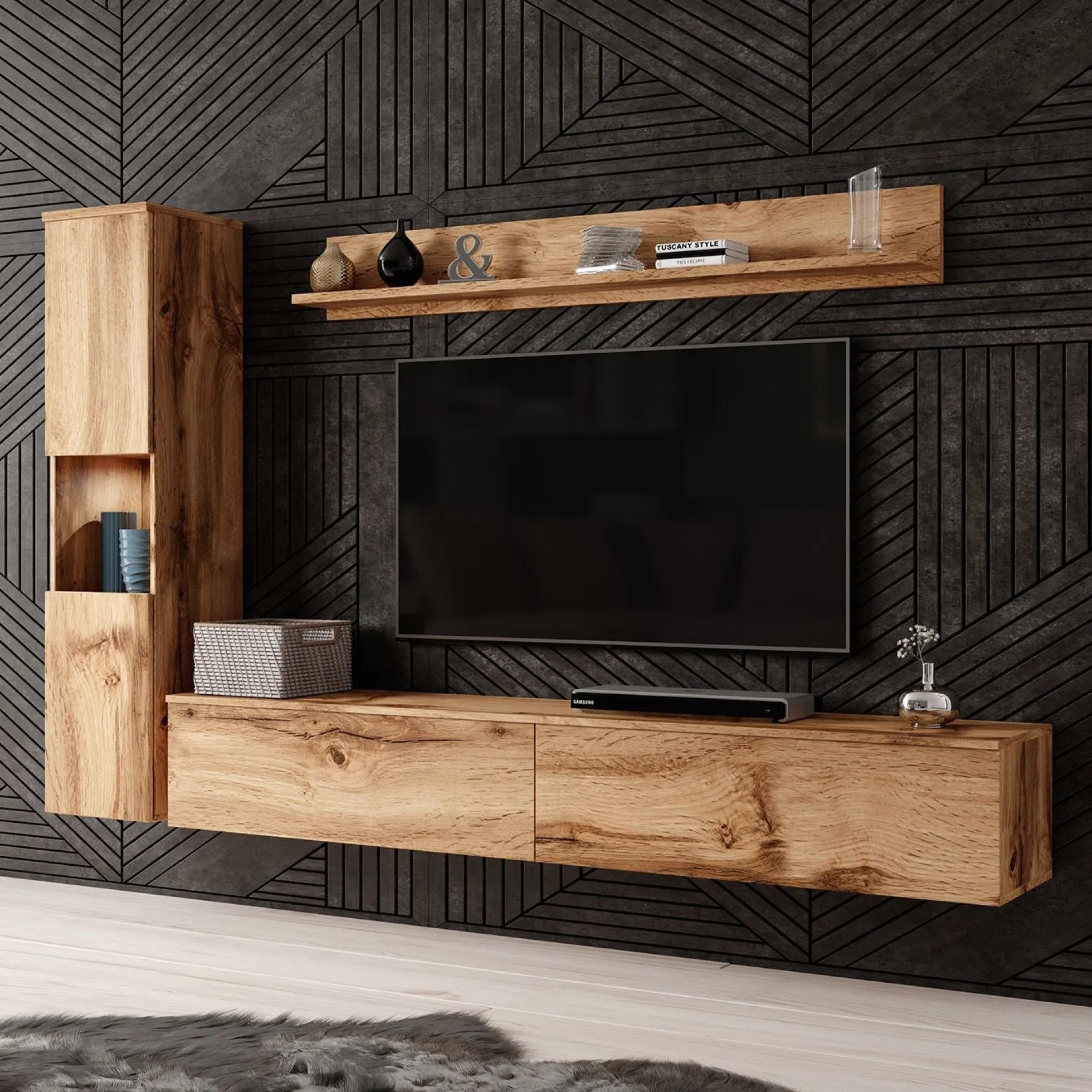 Pure - Wandmeubel - Eiken - 180x33x32 cm