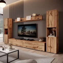 Pure XL - Wandmeubel - Eiken - 180x33x130 cm