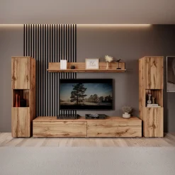 Pure XL - Wandmeubel - Eiken - 180x33x130 cm
