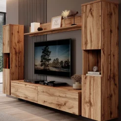 Pure XL - Wandmeubel - Eiken - 180x33x130 cm