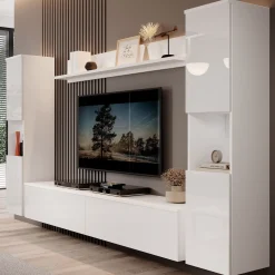 Pure XL - Wandmeubel - Wit - 180x33x130 cm