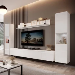 Pure XL - Wandmeubel - Wit - 180x33x130 cm
