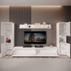 Pure XL - Wandmeubel - Wit - 180x33x130 cm