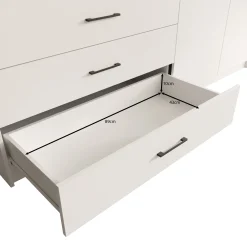 Puro - Kledingkast met 4 deuren - Wit - 196x60x215 cm
