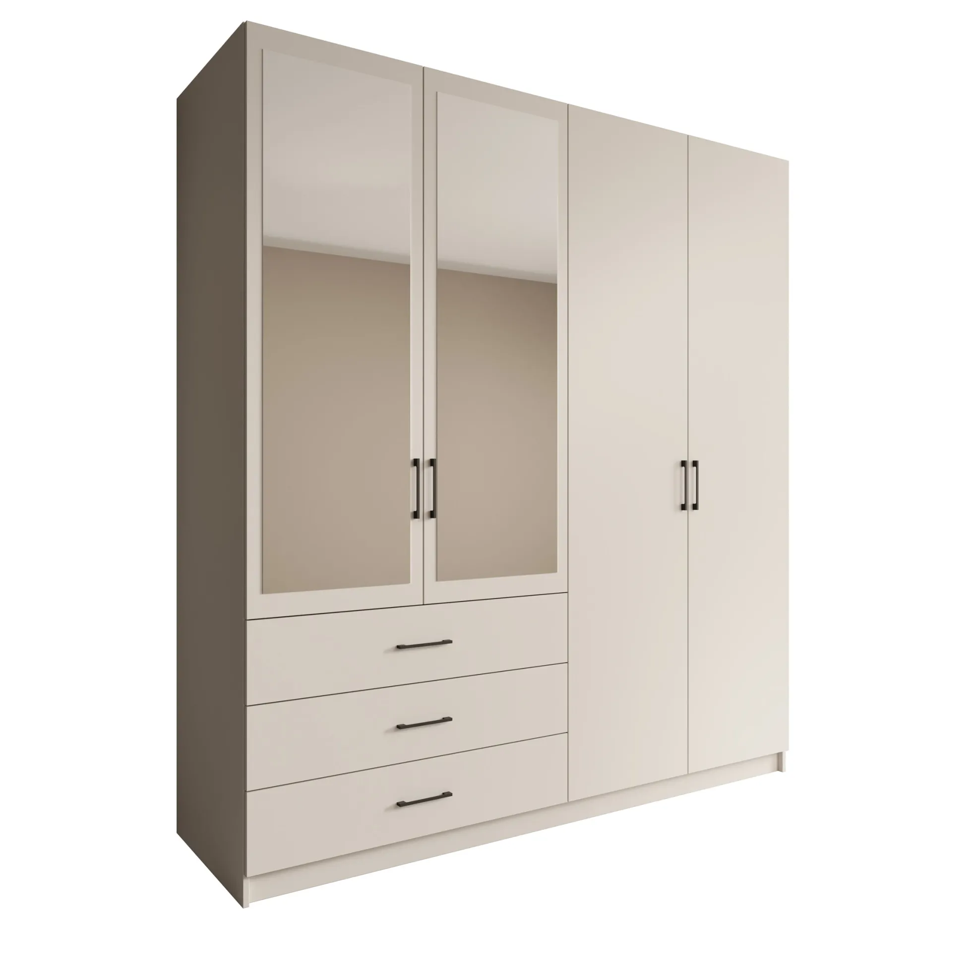 Puro - Kledingkast met 4 deuren - Beige - 196x60x215 cm